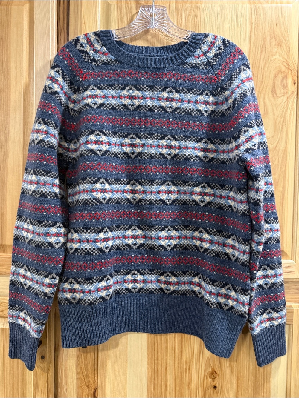J. Crew Lambswool Fair Isle Ski Apres Crewneck Sweater Men’s Sz M Unisex - Picture 2 of 11